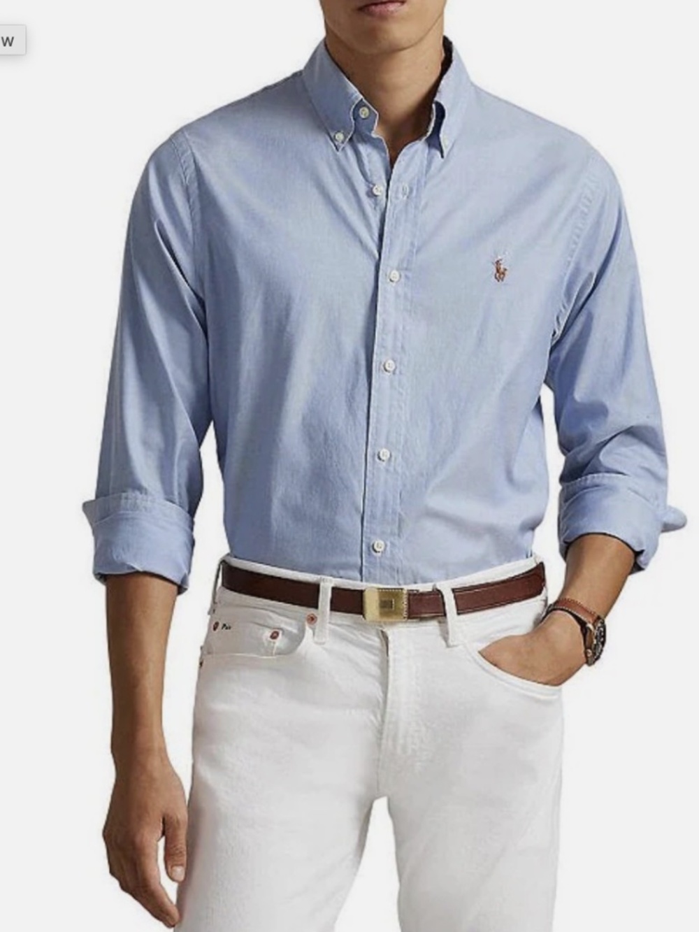 Ralph Lauren Men's Classic Fit Oxford Shirt Light Blue Long Sleeve Size L Pony